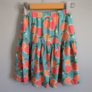 Mini Boden Size 8-9 years Orange Print Tiered Skirt Built in Shorts